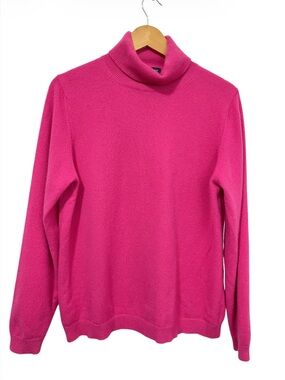 Vintage Lands' End Women's Cashmere Pink Turtleneck Sweater